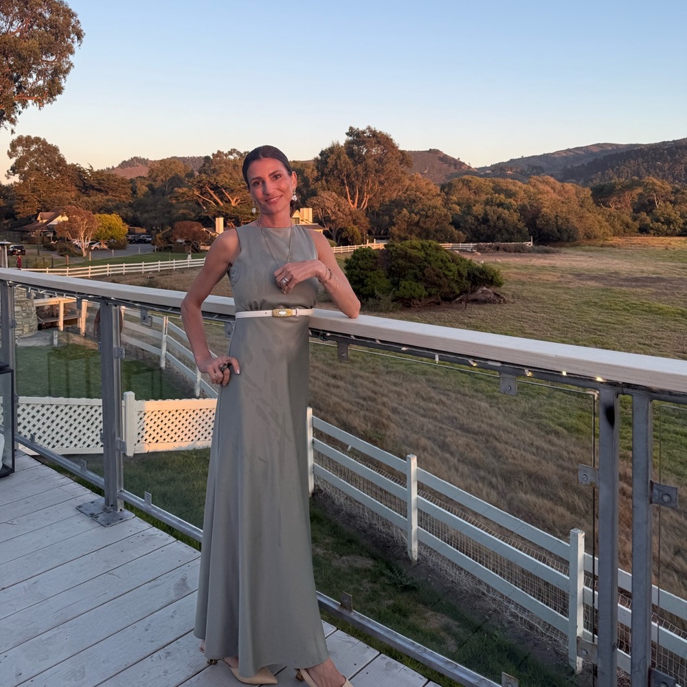 Sachin + Babi Beckett Satin Charmeuse Sleeveless Maxi Dress Pistachio Size 0 - Picture 4 of 8